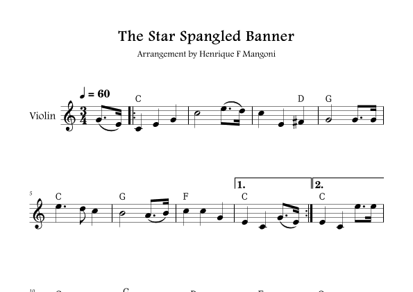 The Star-Spangled Banner (arr. Henrique F Mangoni)