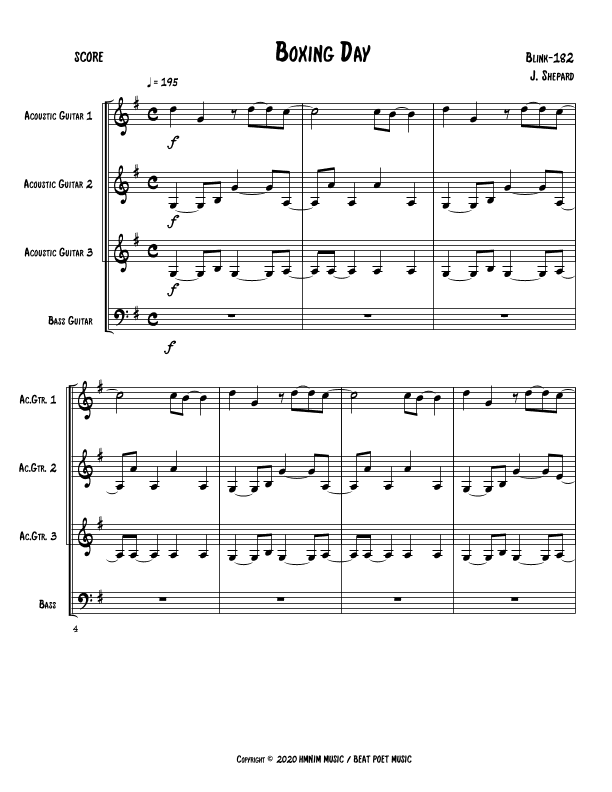 Boxing Day (arr. Jeremy Shepard)