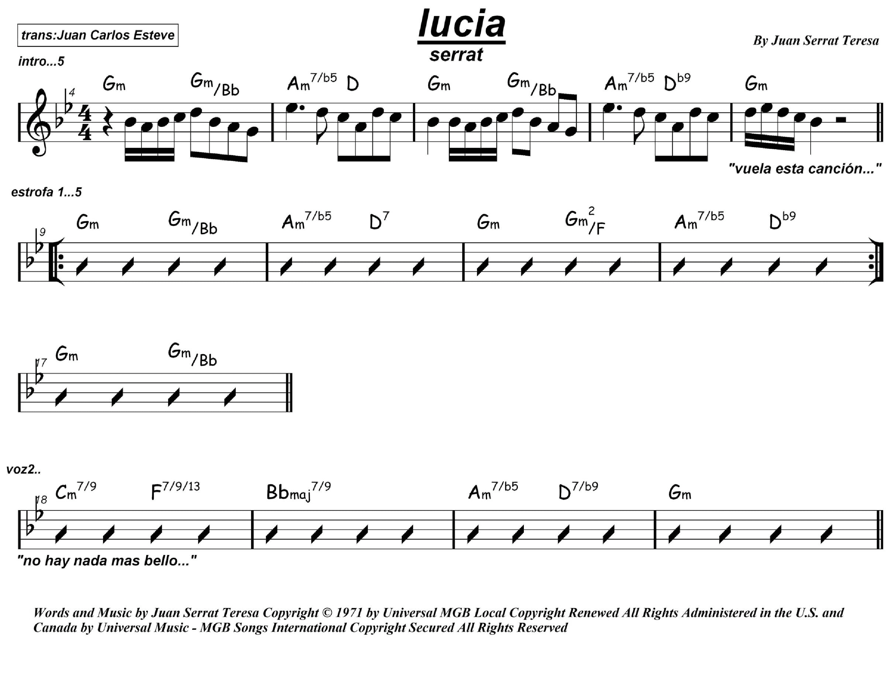 Lucia (arr. juan carlos esteve / Gran Coda)