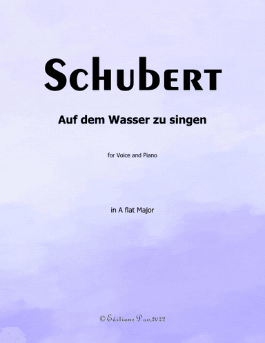 Auf dem Wasser zu singen, by Schubert, in A flat Major (arr. Editions Dao)