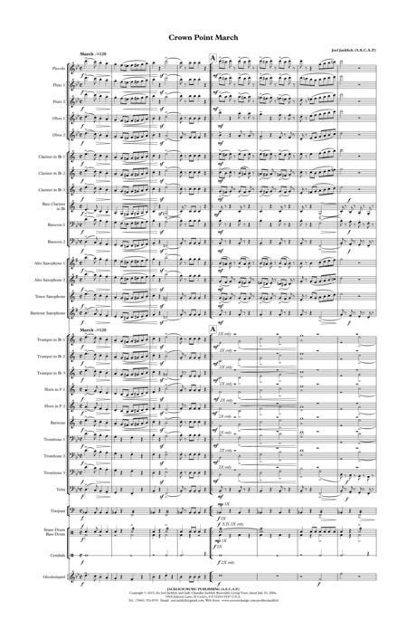 Crown Point March (for Band) 11x17 TABLOID SCORE ONLY