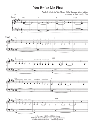 You Broke Me First (arr. Paul van der Plas)