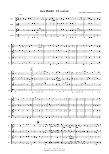 The Trout (4th Movement) for Double Reed Quartet (arr. David Burndrett)