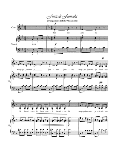 Funicolì. Voice and piano (arr. Ester Alessandrini)