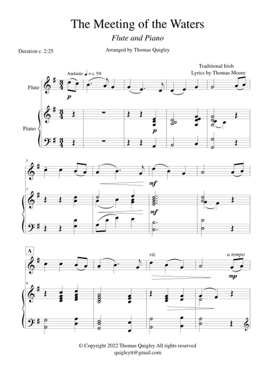 The Meeting of the Waters (arr. Thomas Quigley)