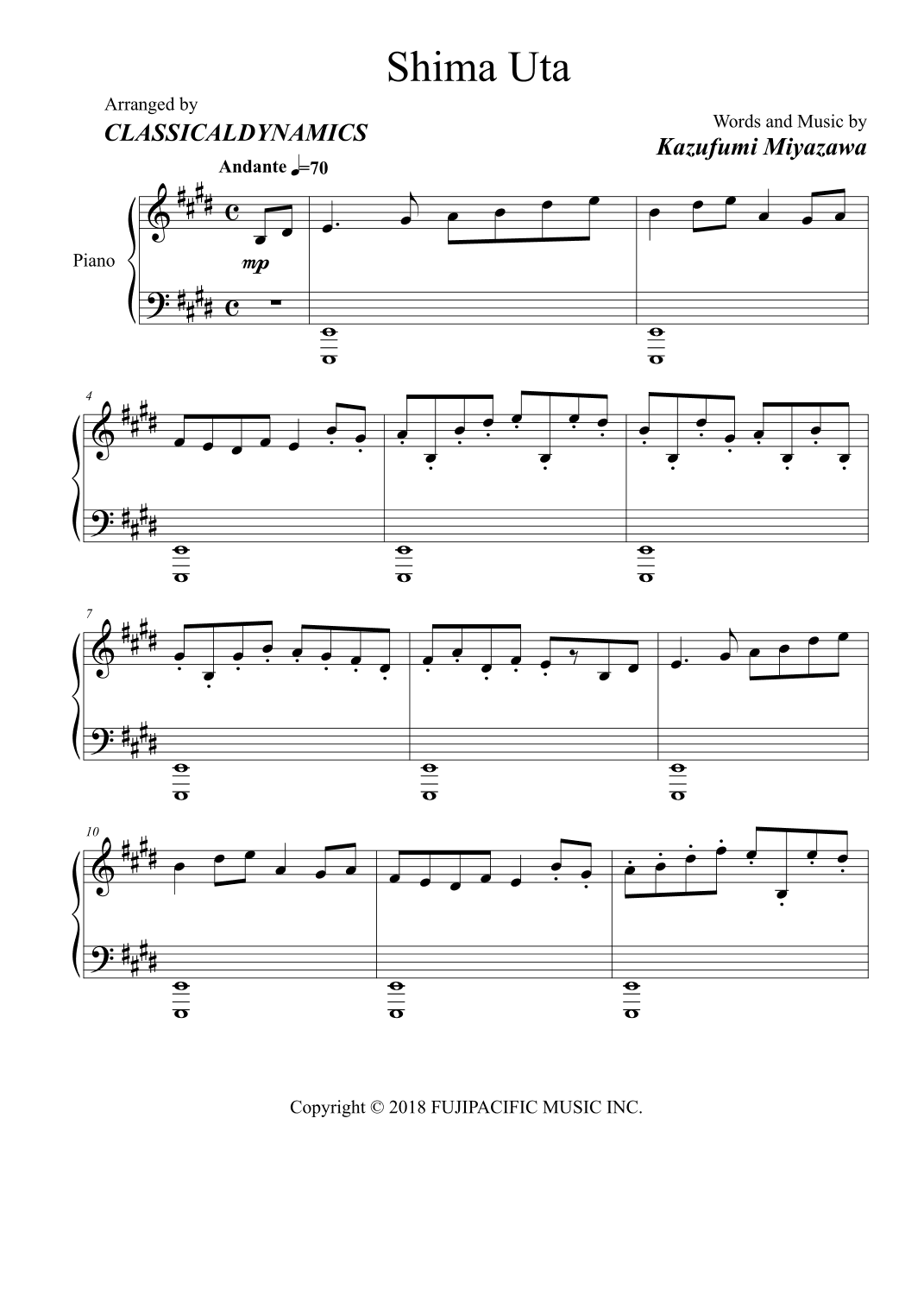 Shima Uta (arr. ClassicalDynamics)