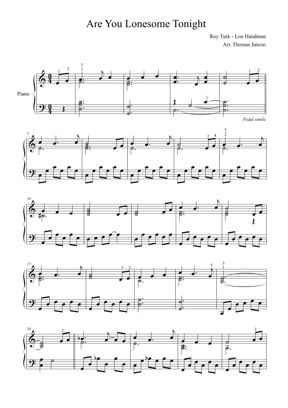 Are You Lonesome Tonight (arr. Thomas Jancso)