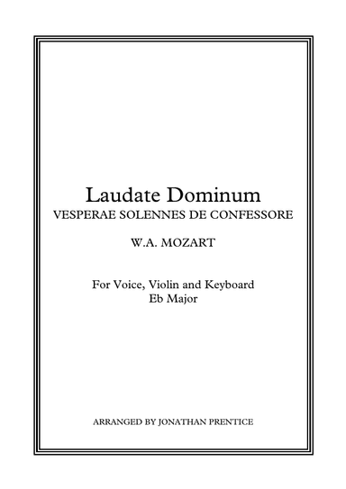 Laudate Dominum - Vesperae solennes de confessore (Eb Major) (arr. Jonathan Prentice)