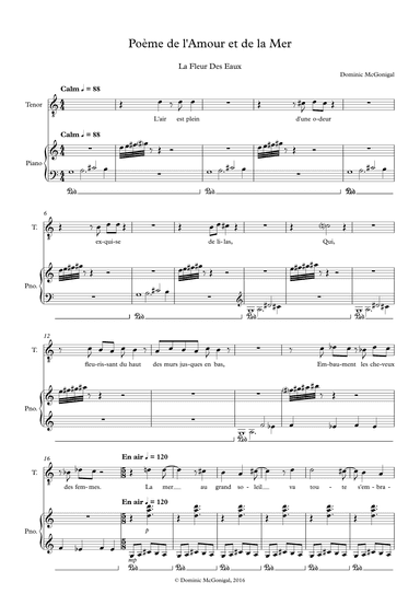 La Fleur Des Eaux (Tenor, Piano)