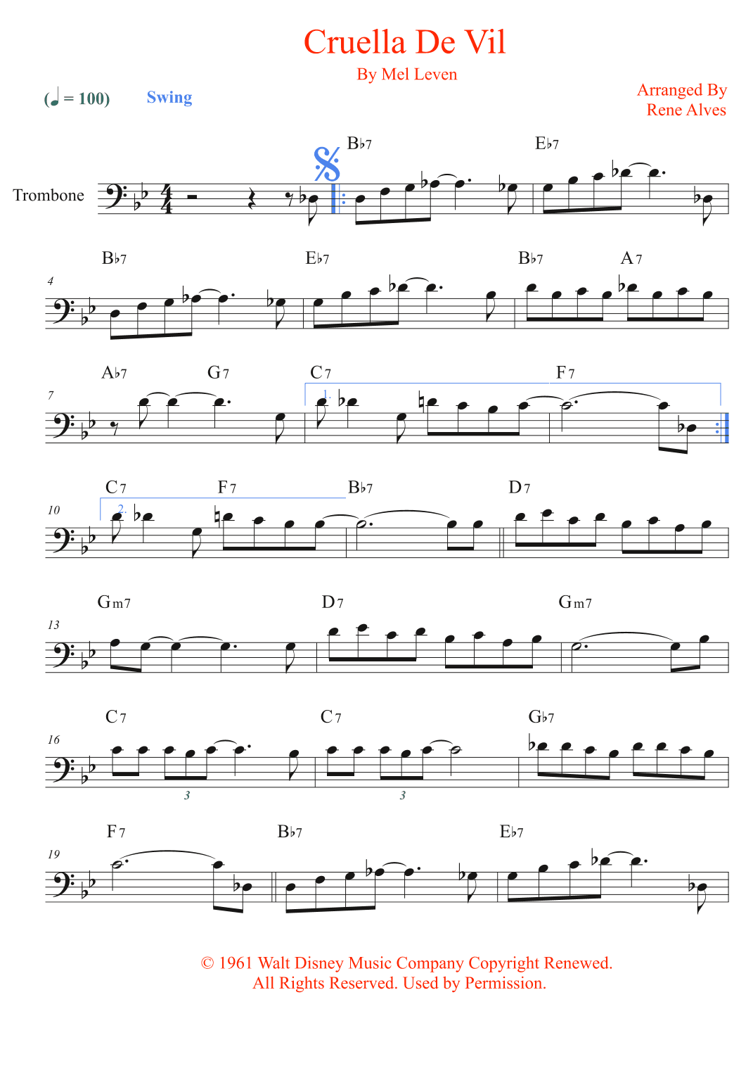 Cruella De Vil (arr. Rene Alves)