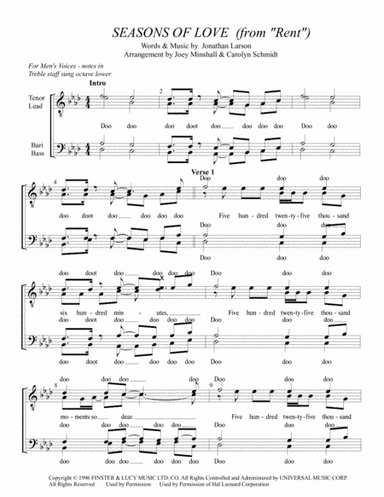 Seasons Of Love (arr. Carolyn Schmidt & Joey Minshall)