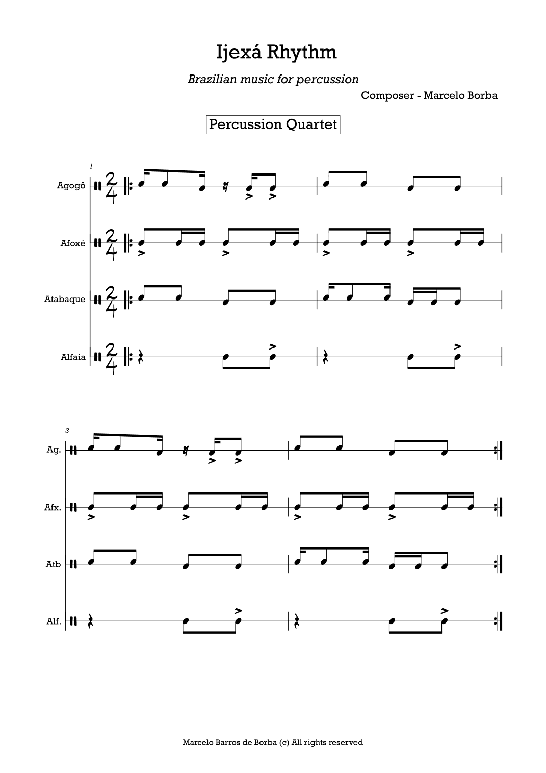 Ijexá Rhythm (Brazilian music on percussion)