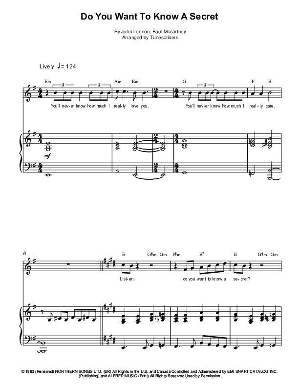 Do You Want To Know A Secret (arr. Tunescribers)