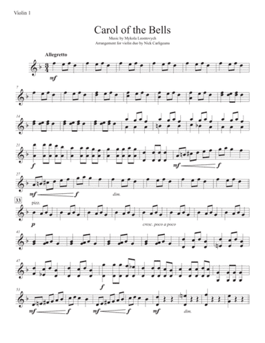 Carol of the Bells (arr. Nick Carligeanu)