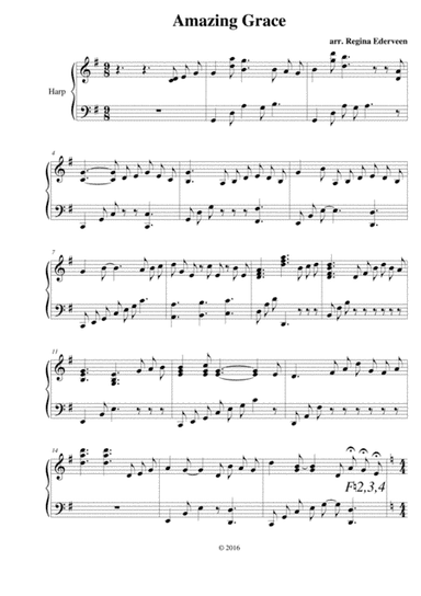 Amazing Grace (the jazzy way) - lever harp solo