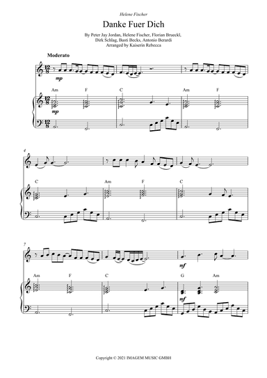 Danke Fuer Dich (arr. Kaiserin Rebecca)