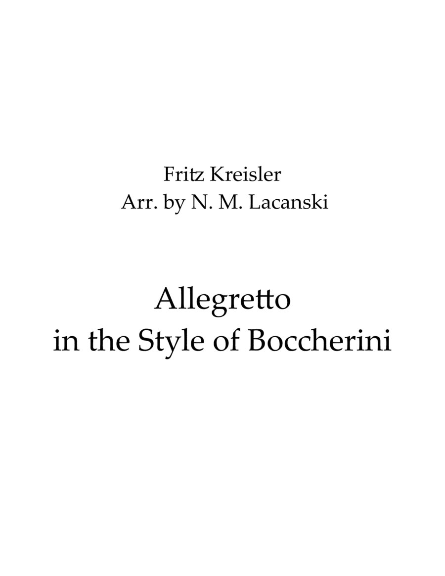 Allegretto in the Style of Boccherini (arr. Nick Lacanski)