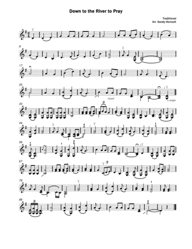 Down to the River to Pray, Solo Violin (arr. Sandy Herrault)