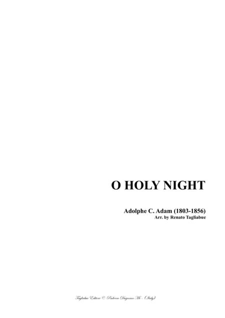 O HOLY NIGHT - Adam - Arr- for String Quartet and Piano/Org. (arr. Renato Tagliabue)