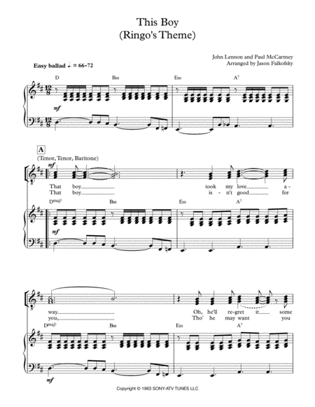This Boy (ringo's Theme) (arr. Jason Falkofsky)