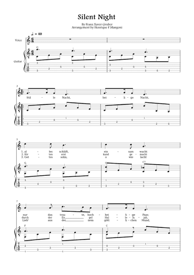 Stille Nacht (german lyrics) (arr. Henrique F Mangoni)