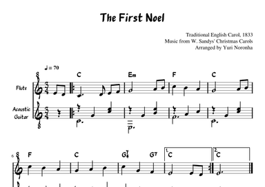 The First Noel - For Flute and Acoustic Guitar (Without Tab) (arr. Yuri Noronha)
