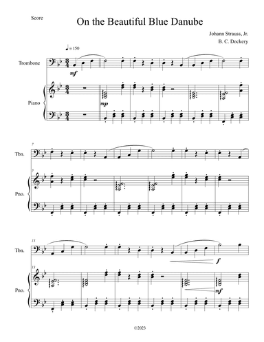 The Blue Danube (Trombone Solo with Piano Accompaniment) (arr. B. C. Dockery)