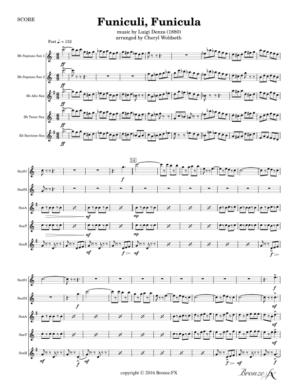 Funiculi, Funicula (arr. Cheryl Woldseth – Bronze:FX)