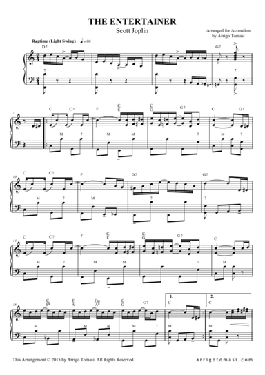 The Entertainer (Scott Joplin) for Accordion (arr. Arrigo Tomasi)