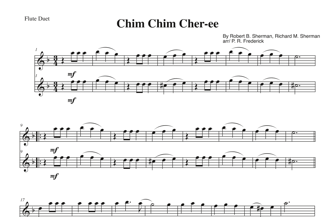 Chim Chim Cher-ee (arr. P. R. Frederick)