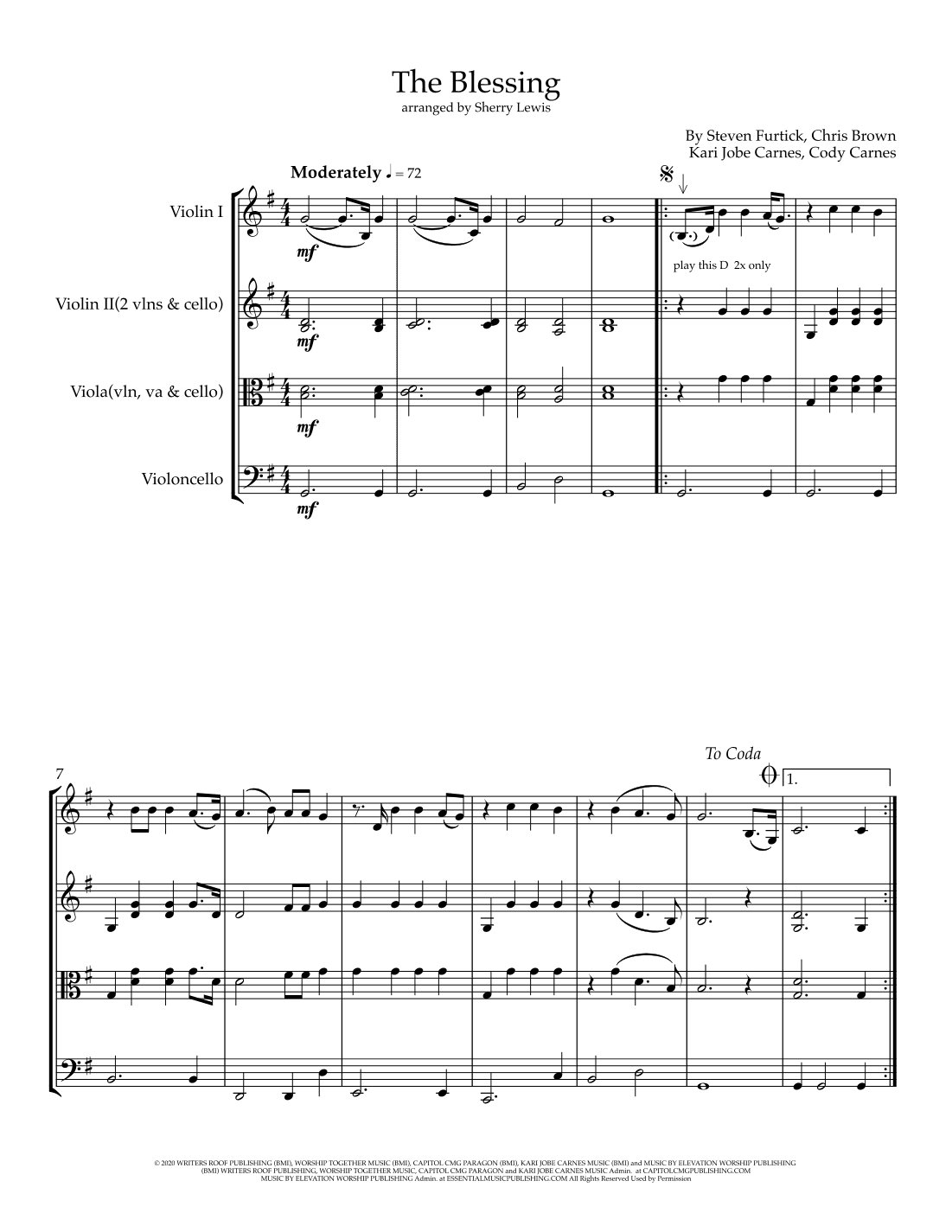 The Blessing (arr. Sherry Lewis)