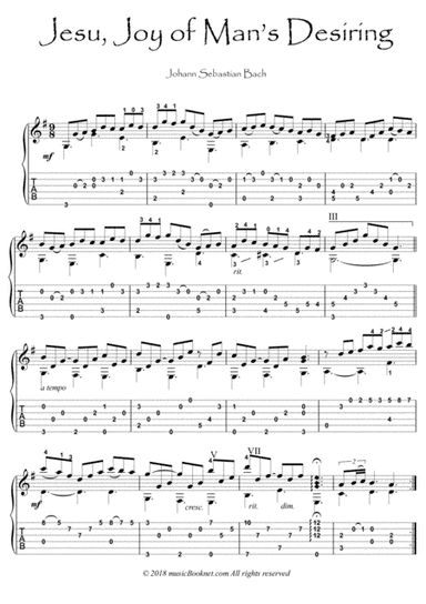 Bach - Jesus Alegria Del Hombre guitar fingerstyle (arr. PianoSheetNow)