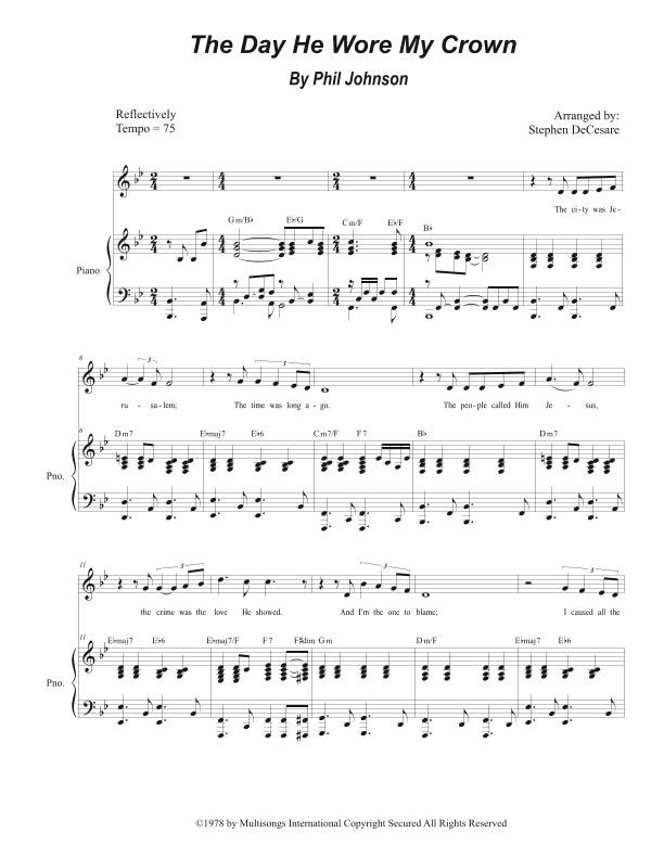 The Day He Wore My Crown (arr. Stephen DeCesare)