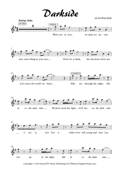 Darkside (arr. Amy's Music Nook)