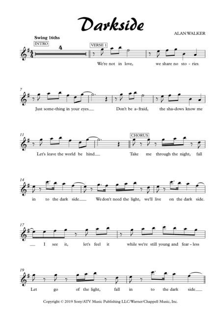 Darkside (arr. Amy's Music Nook)