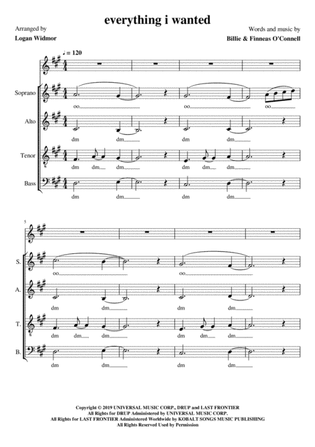 Everything I Wanted (arr. Logan Widmor)