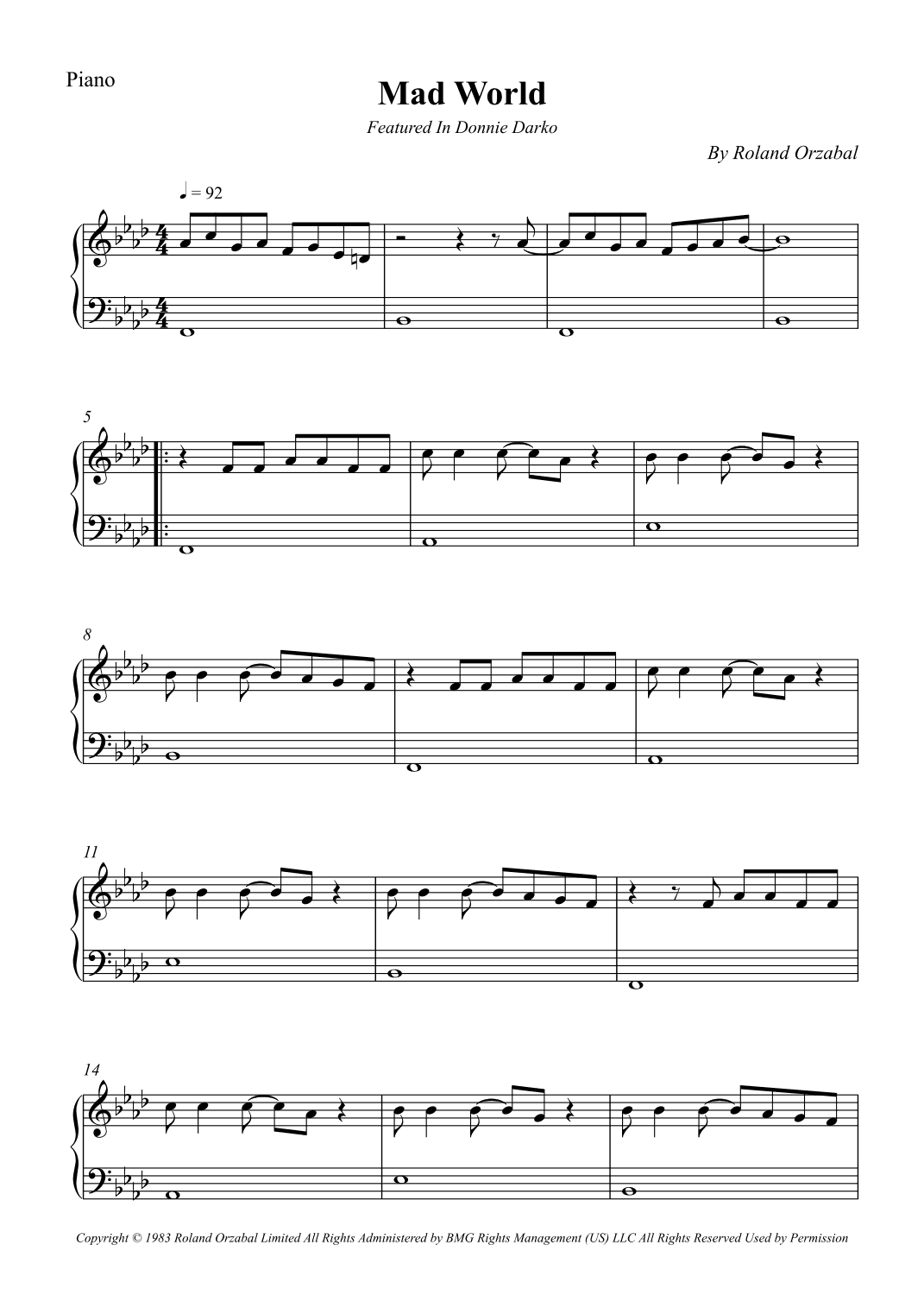 Mad World (arr. Wesley S. SIlva)