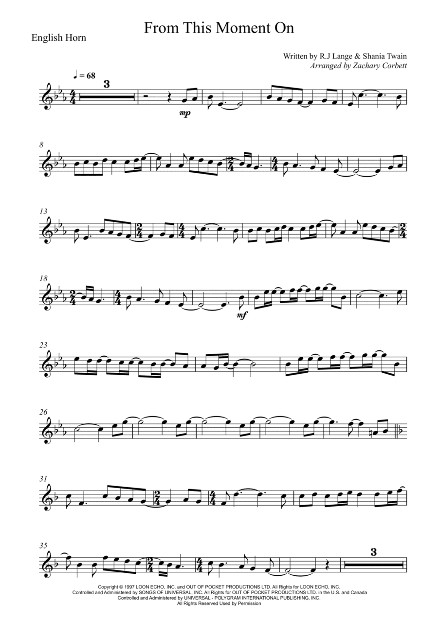 From This Moment On (arr. Zachary Corbett)