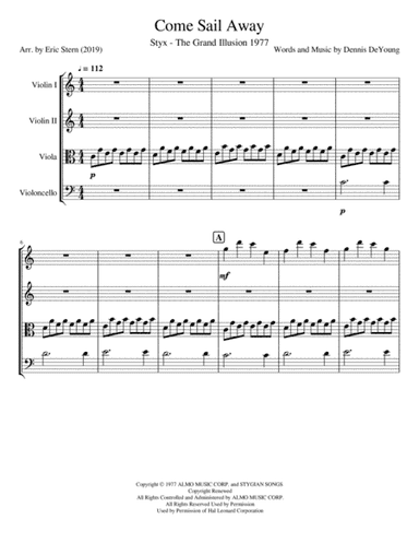 Come Sail Away (arr. Eric Stern)