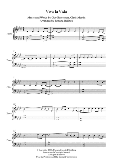 Viva La Vida (arr. Roxana Belibou)