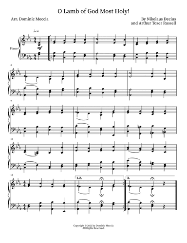 O Lamb of God Most Holy! (arr. Dominic Meccia)