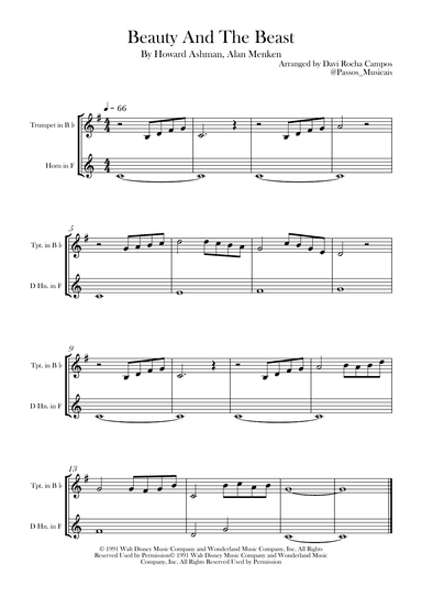 Beauty And The Beast (arr. Davi Rocha Campos)
