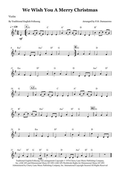 We Wish You A Merry Christmas (arr. P.H. Damasceno)