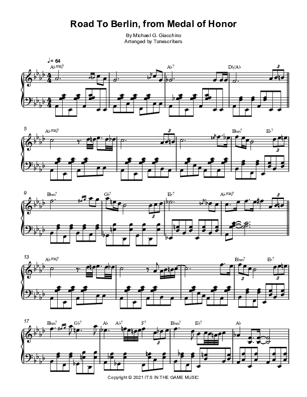 Road To Berlin, from Medal of Honor (arr. Tunescribers)