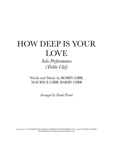 How Deep Is Your Love (arr. Frank Pisani)