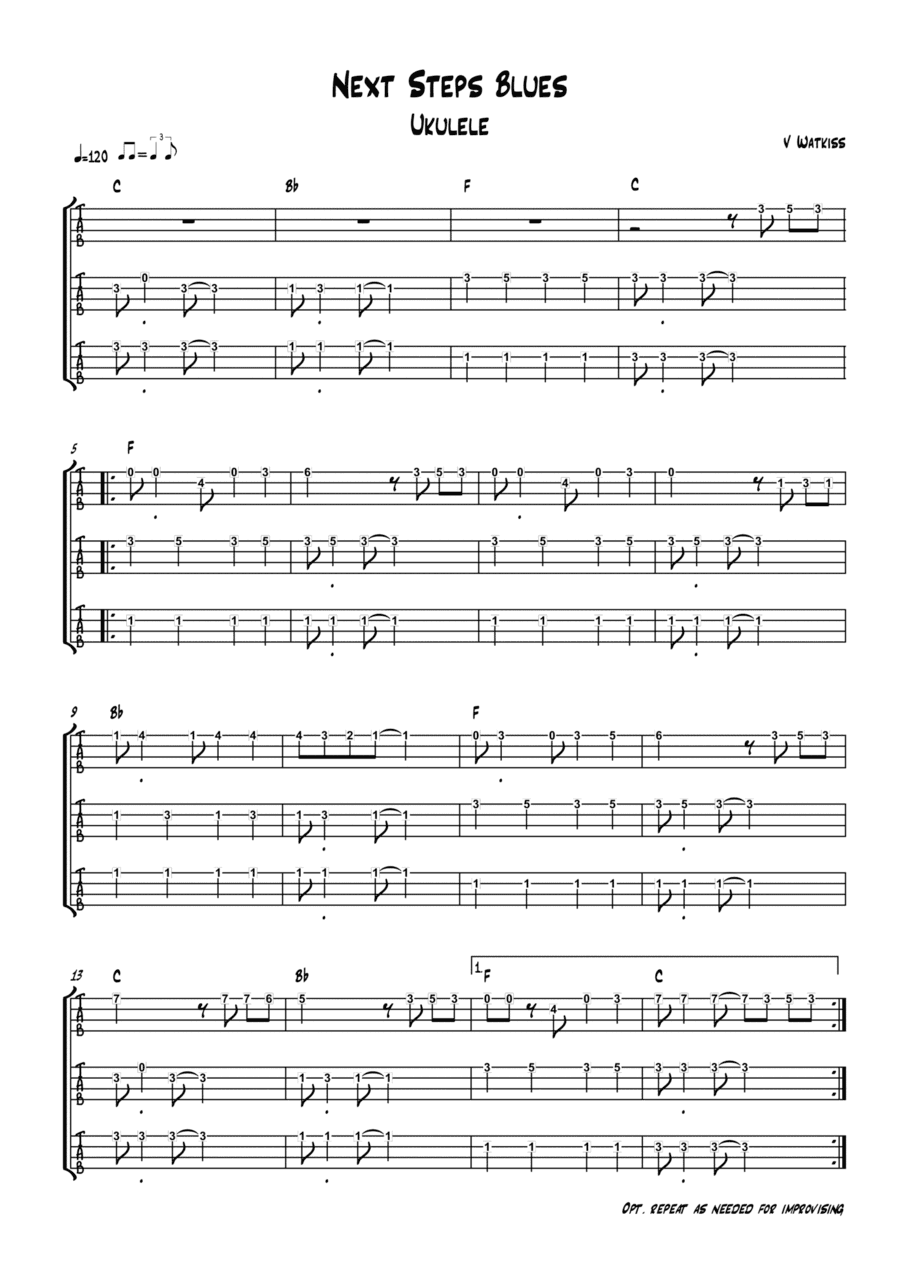 Next Steps Blues ukulele tab