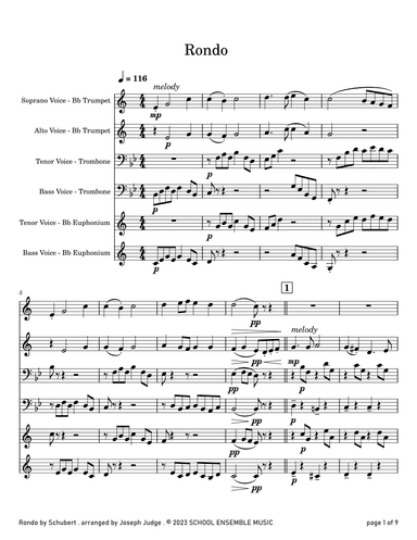 Rondo by Schubert for Brass Quartet in Schools (arr. Joseph Judge)