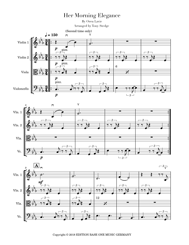 Her Morning Elegance (arr. Tony Stedge)
