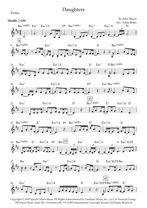 Daughters (arr. Fabio Britto)
