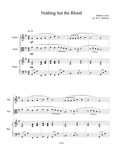 Nothing But the Blood (Violin and Viola Duet with Piano Accompaniment) (arr. B. C. Dockery)